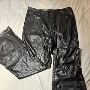Fit and Flare Black fux leather pants